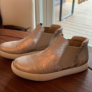 Metallic high top slip on